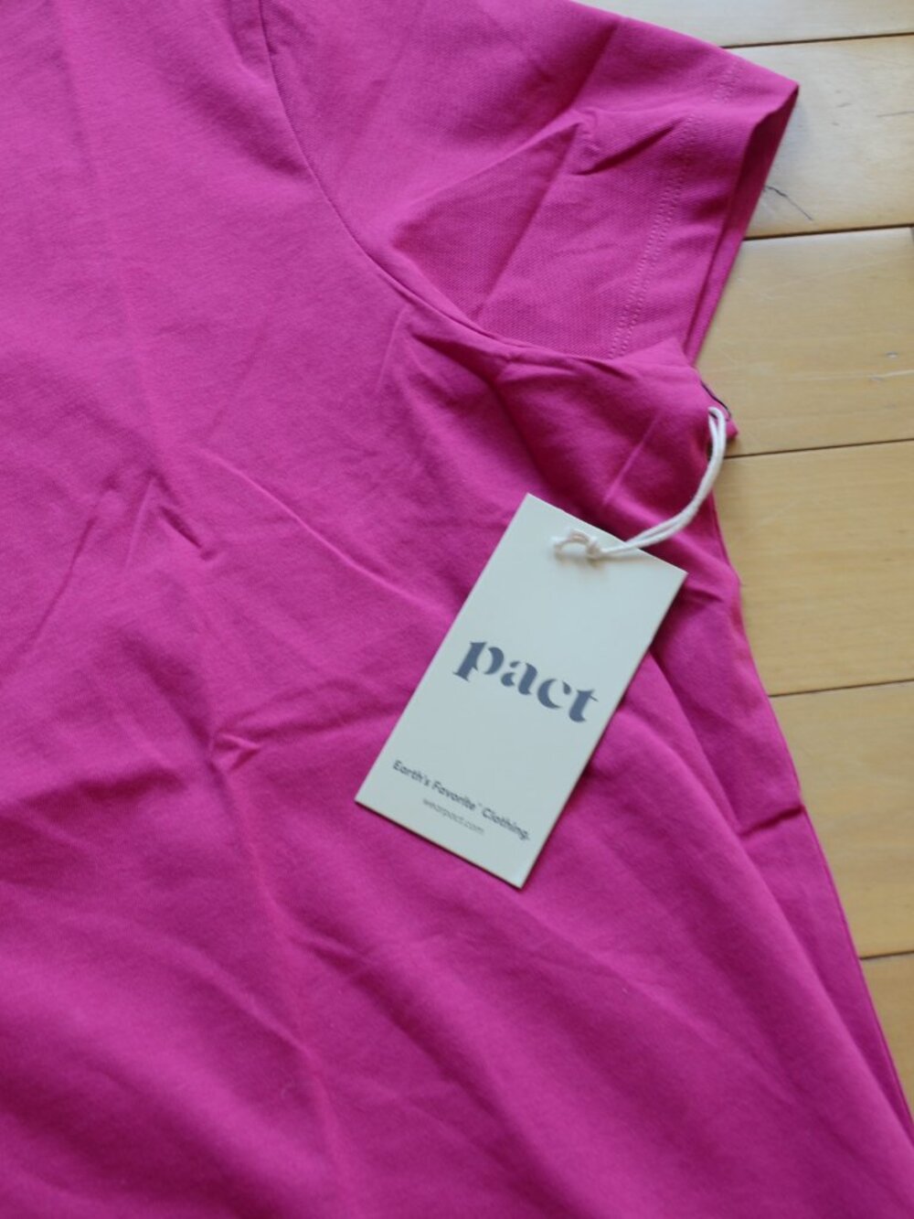 Pact Women's Cactus Pink Organic Cotton Essential Crewneck Tee Size XXL NWT - Picture 2 of 6